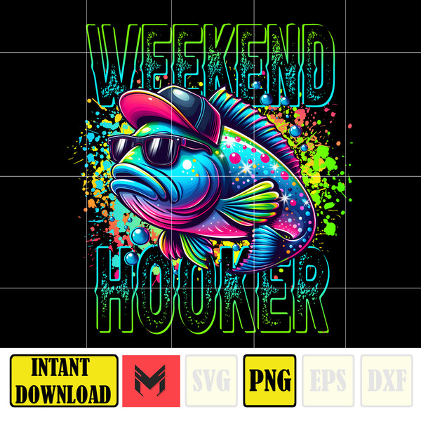 Weekend Hooker Png, Colorful Fish Png, Funny Sarcastic Summer Png, Father's Day Png, Fishing Dad Png, Reel Cool Dad, Instant Download (2).jpg