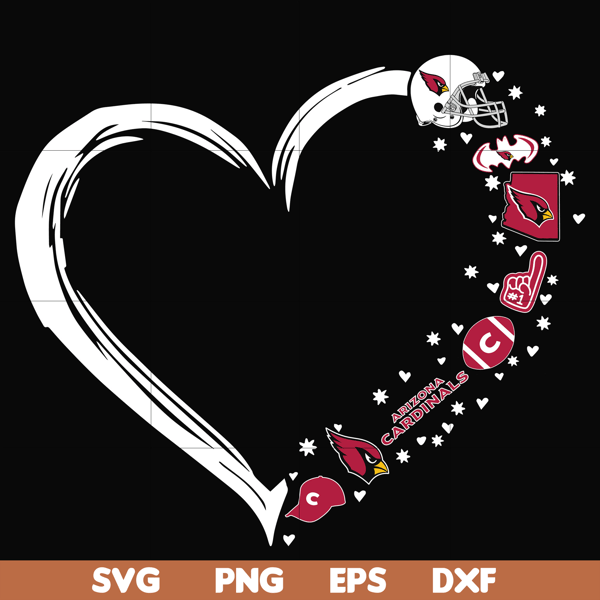 NNFL0089-Arizona Cardinals heart svg, Arizona Cardinals svg, png, dxf, eps digital file NNFL0089.jpg