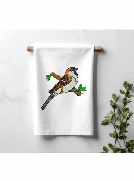 Sparrow bird towel image.png