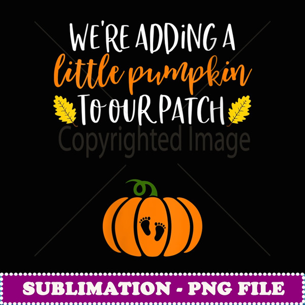 Womens Pumpkin Pregnancy Announcement Halloween Baby Reveal - Sublimation-Ready PNG File