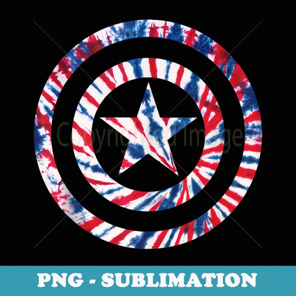 Marvel Captain America Shield Tie-Dye Logo - Elegant Sublimation PNG Download