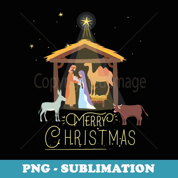 Merry Christmas - Nativity Scene North Star - Baby Jesus - High-Resolution PNG Sublimation File