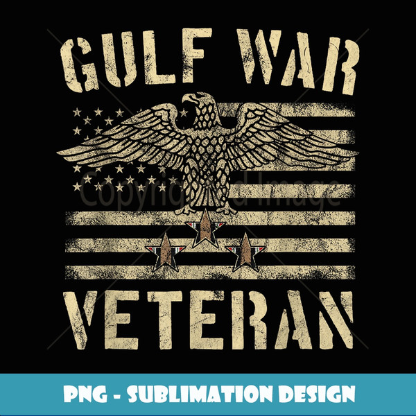 Gulf War Veteran Eagle Stars and Stripes - PNG Transparent Digital Download File for Sublimation