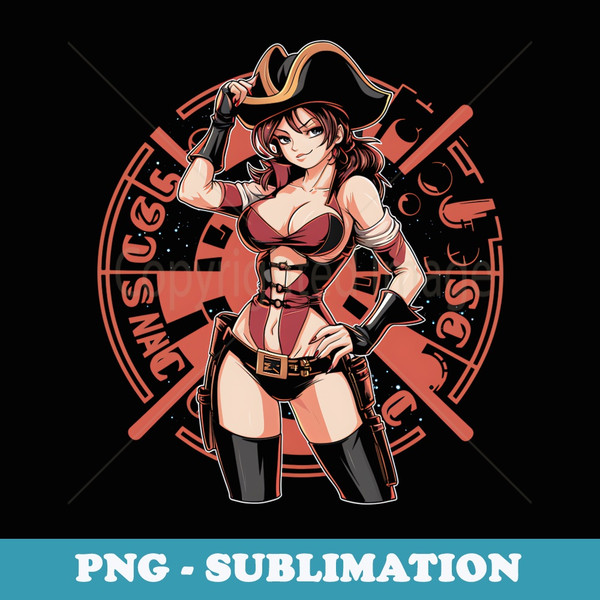 Sexy Space Pirate Adventurous Galaxy Anime - Vintage Sublimation PNG Download