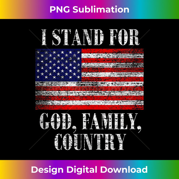 I Stand for God Family Country Patriotic Christian American Tank Top - Premium PNG Sublimation File