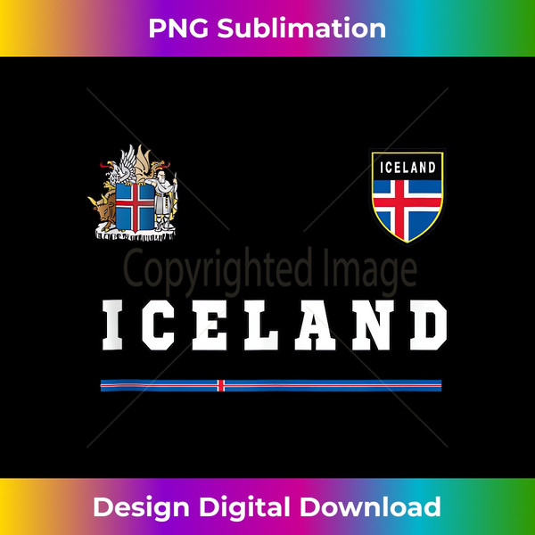 Iceland SportSoccer Jersey Tee Flag Football Tank Top 1 - Instant Sublimation Digital Download