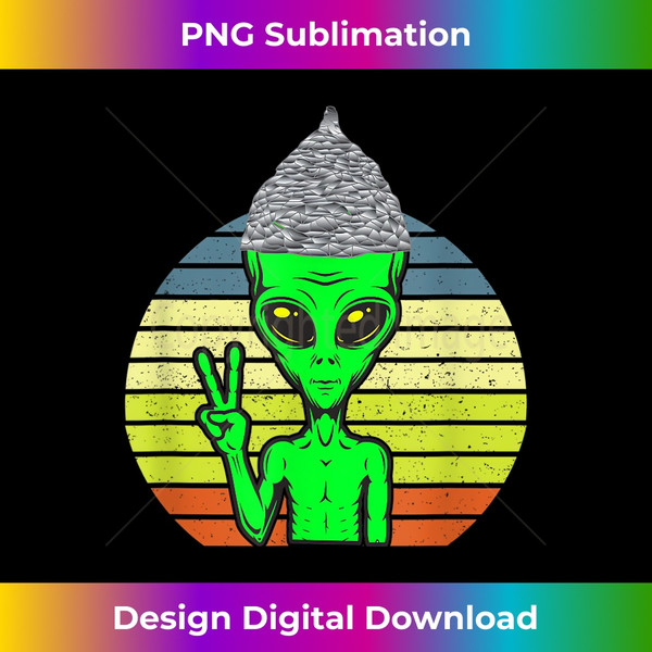 Alien Peace Sign Tin Foil Hat Alien Conspiracy Theory - Decorative Sublimation PNG File