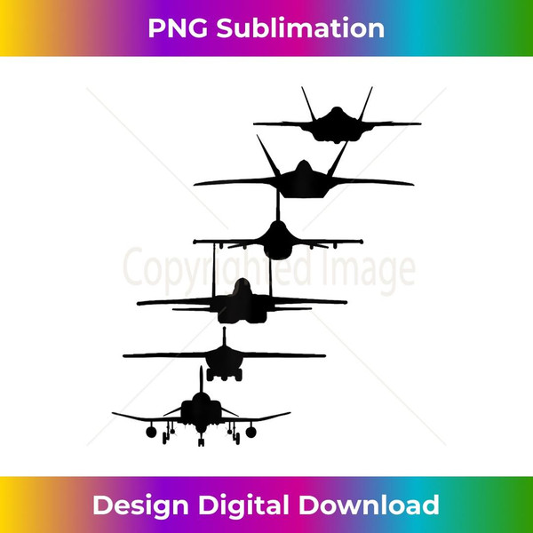 Air Force Fighter Jets F-4 F-111 F-15 F-16 F-22 F-35 - Instant Sublimation Digital Download