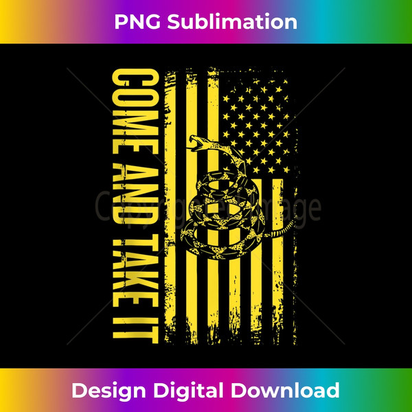 Come And Take It - Gadsden Snake - American Flag Tank Top - Instant Sublimation Digital Download