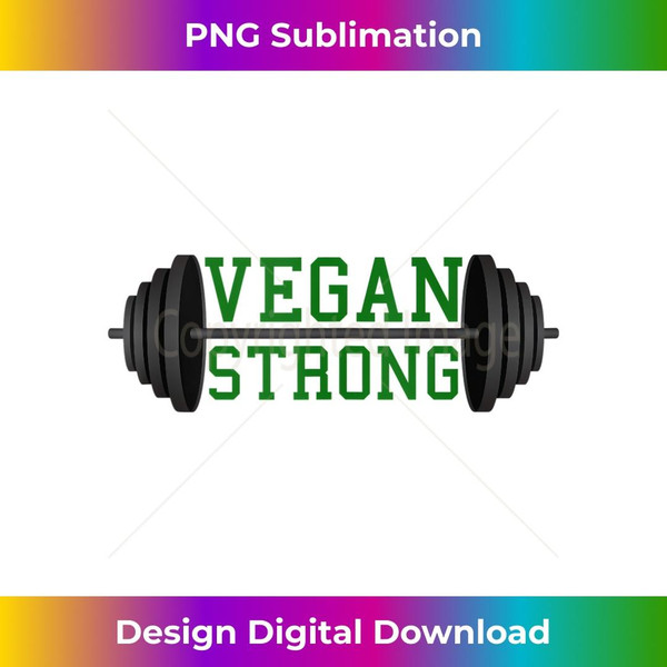 Vegan Strong Barbell Graphic Tank Top 2 - Instant Sublimation Digital Download
