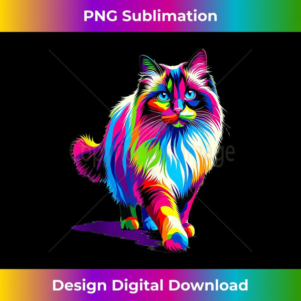 Colorful Pop Art Ragdoll Cat Ragdolls Puppy Cats - Elegant Sublimation PNG Download