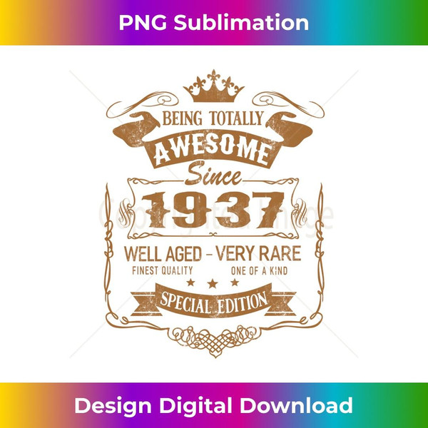 Birthday 365 Being Awesome Since 1937 Vintage Birthday s - Trendy Sublimation Digital Download