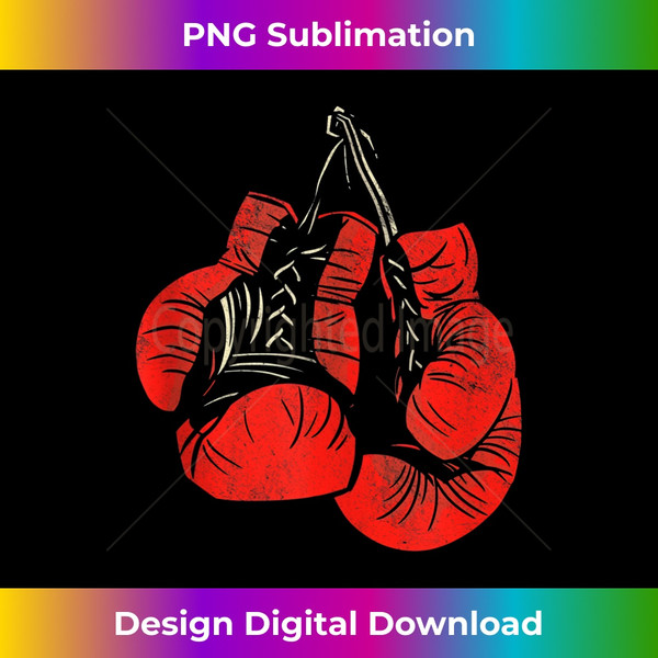 Hanging Red Boxing Gloves Graphic Tank Top - Aesthetic Sublimation Digital File