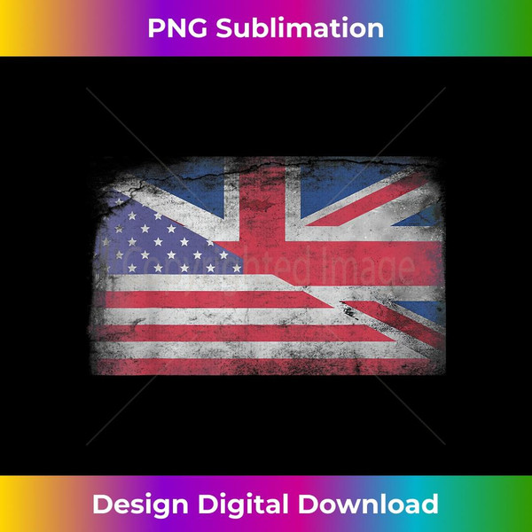 British American Flag Great Britain Union half Jack - Premium PNG Sublimation File