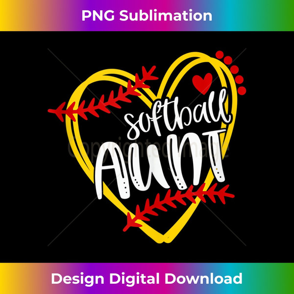 Softball AUNT, Auntie, Softball, Softball Heart Tank Top - Classic Sublimation PNG File - Customize with Flair