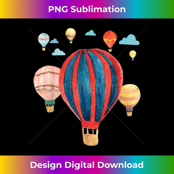 Cool Watercolor Hot Air Balloon - Ballooning Lover - PNG Transparent Sublimation File