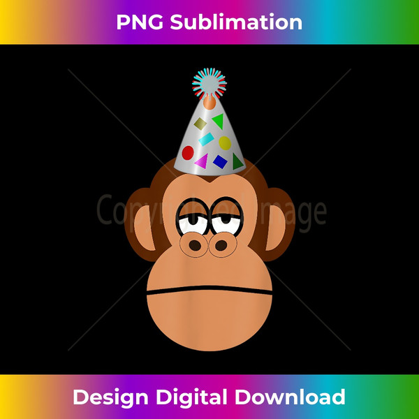 Birthday monkey in party hat - Creative Sublimation PNG Download