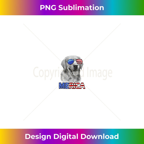 Golden Retriever Dog Merica 4th July Patriotic American Tank Top - Digital Sublimation Download File