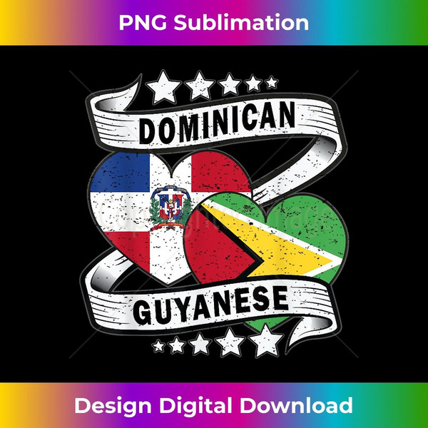 Dominican And Guyana Half Dominican Half Guyanese Flag - PNG Sublimation Digital Download