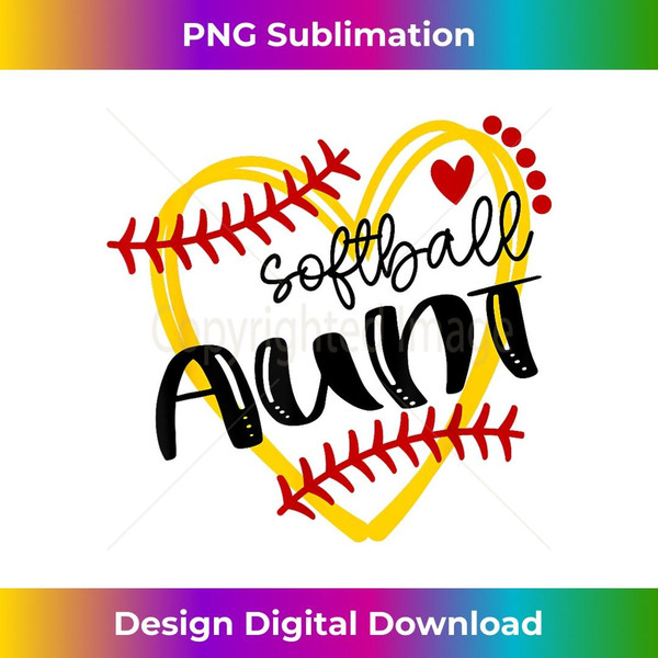 Personalized Softball Heart Cute Aunt Softball 1 - High-Quality PNG Sublimation Download