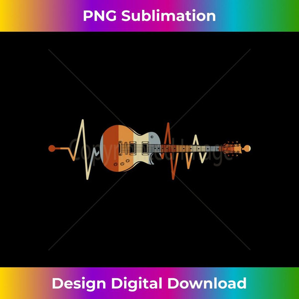 Retro Heartbeat Guitar  1 - PNG Sublimation Digital Download