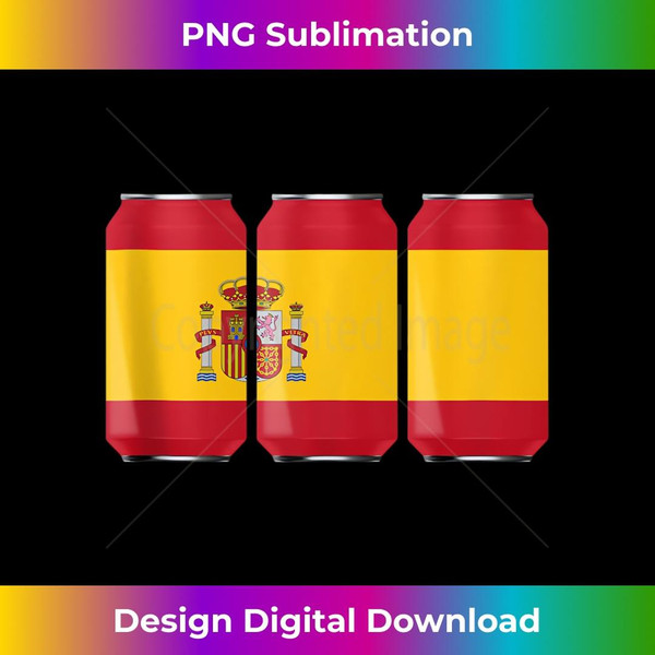 Cool Patriotic Beer Cans Espana Spain w Spanish Flag - Trendy Sublimation Digital Download