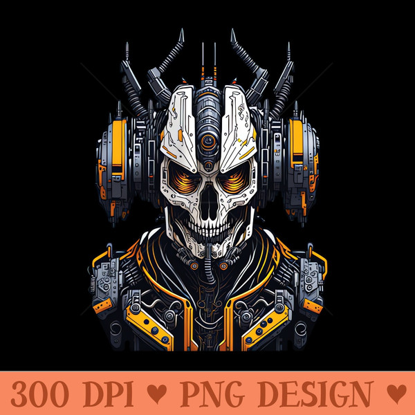 Mecha Skull S01 D79 - Transparent PNG - Professional Design