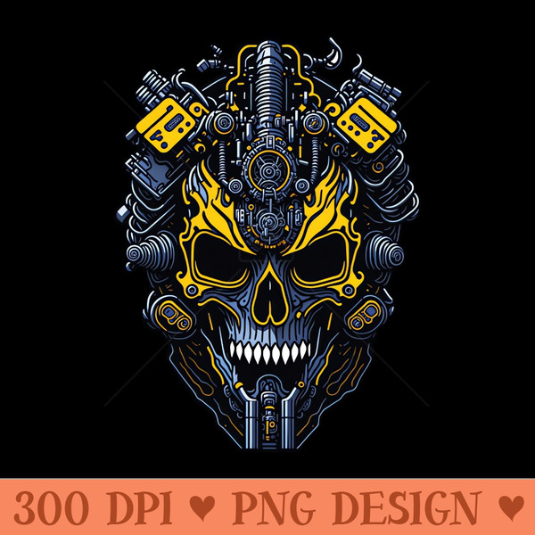 Mecha Skull S03 D52 - Downloadable PNG - Customer Support