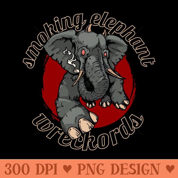 Smoking Elephant Wreckords - High Quality PNG - Convenience