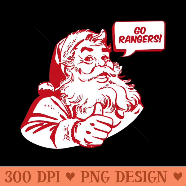 Retro Santa Claus Go Rangers - PNG Artwork - High Quality 300 DPI