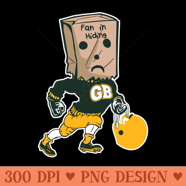 Green Bay Fan In Hiding - PNG Designs - High Quality 300 DPI
