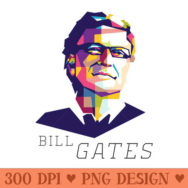 Bill Gates Colorful Geometric art - PNG Download Store - Customer Support