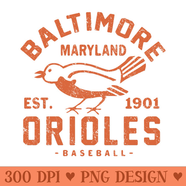 Baltimore Orioles Retro 1 by Buck Tee - PNG Design Downloads - Latest Updates