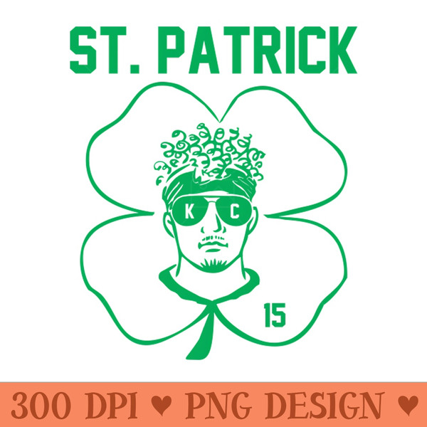 St. Patrick Mahomes green design - Digital PNG Download - Unique