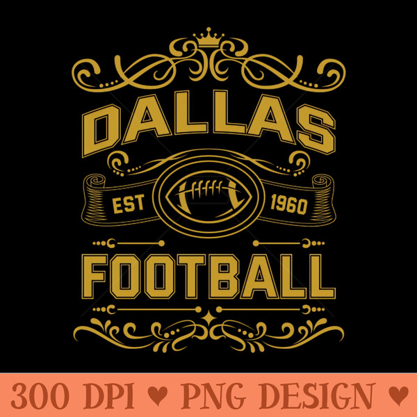 Vintage Dallas Football - High-Quality PNG Download - Unique