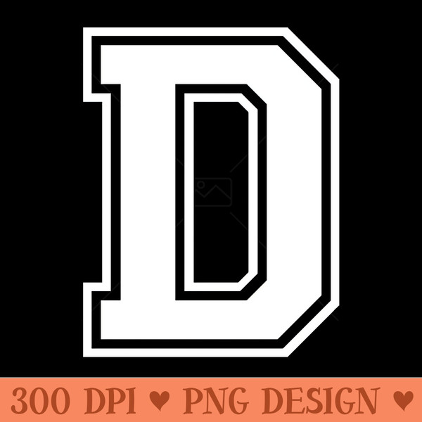 Initial Letter D Varsity Style Design - PNG Illustrations - Customer Support