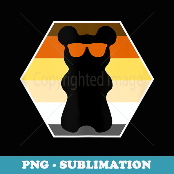 Mens Gay Bear with Sunglasses Funny Rainbow Gay Bear - Sublimation Digital Download