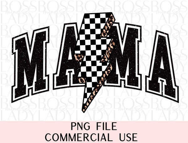 Mama Checkered Retro Lightning Bolt Leopard Print Varsity Ma Ma #Mom Life Trendy Graphics PNG Instant Downloadable Sublimation Design.jpg