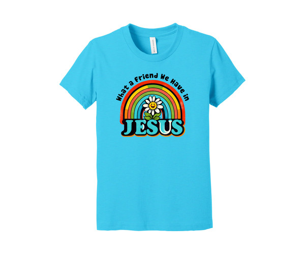 Christian Tee, What A Friend We Have In Jesus, Religious Youth Shirt, Bible School, Sunday School, VBS, Premium Soft Youth Shirt.jpg