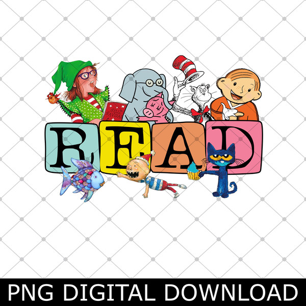 Read Children's Books Teacher Png, Teacher Kindergarten Png, Pe!te Cat Elephant Pi!ggie Png.jpg