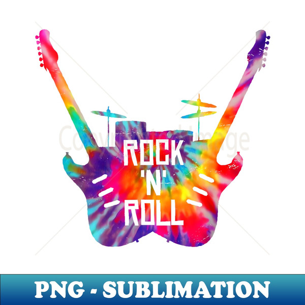 Rock N Roll Music Band Tie Dye Guitar Player Drummer - Professional Sublimation Digital Download