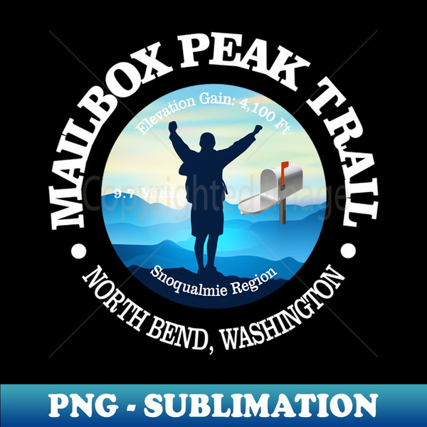 Mailbox Peak Trail (C) - Unique Sublimation PNG Download