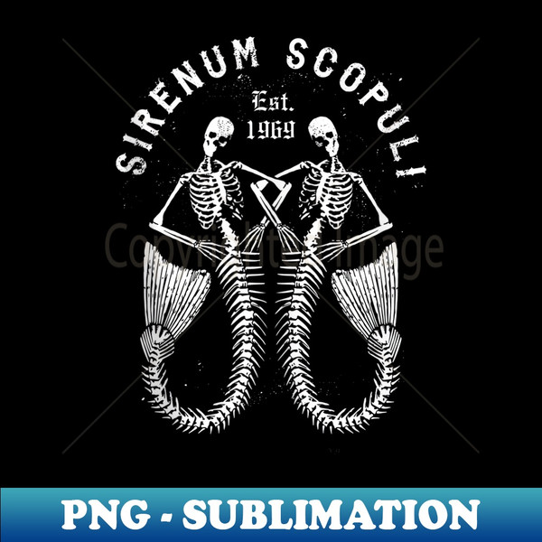 Goth Punk Siren Mermaid Skeleton Sirenum Scopuli Skull - Special Edition Sublimation PNG File