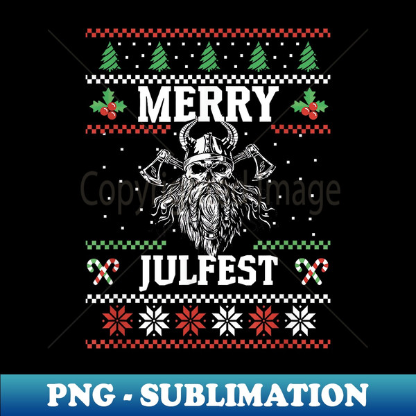 Merry Julfest Viking and Skirt Metal Christmas Skull 3037.jpg