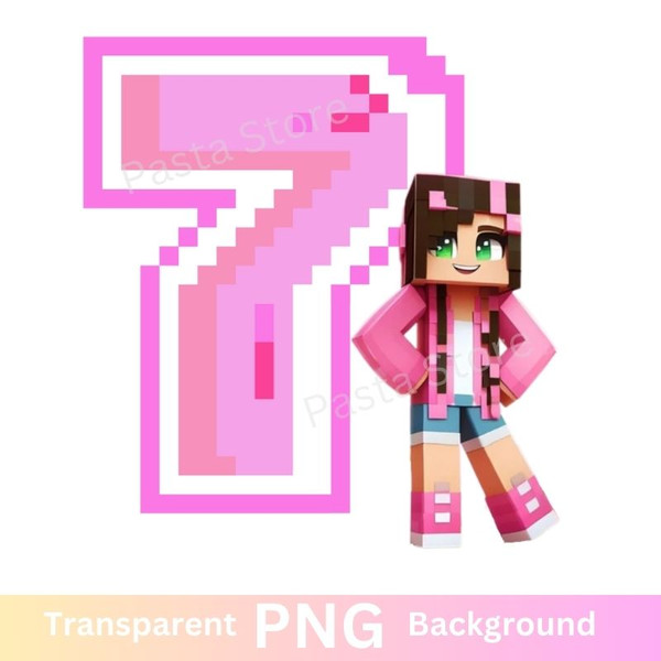 Minecraft Girl 7th Birthday Seven PNG.jpg