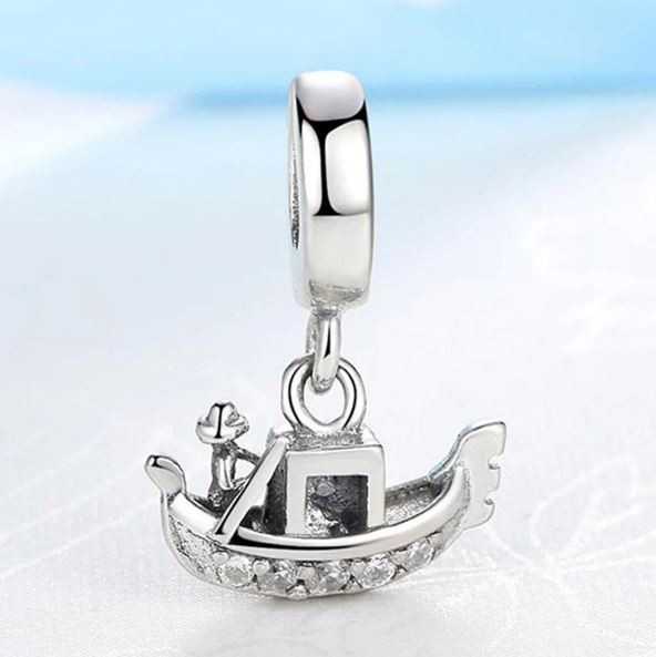 Venice Gondola Boat Pendant Charm 100% sterling silver Fit European Women Charm Bracelet Authentic Sterling Silver Luxury Jewelry 2.JPG