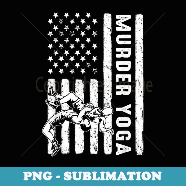 Wrestling Murder Yoga Flag - Vintage Sublimation PNG Download