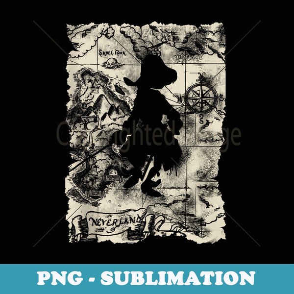 Disney Captain Hook Map - Trendy Sublimation Digital Download