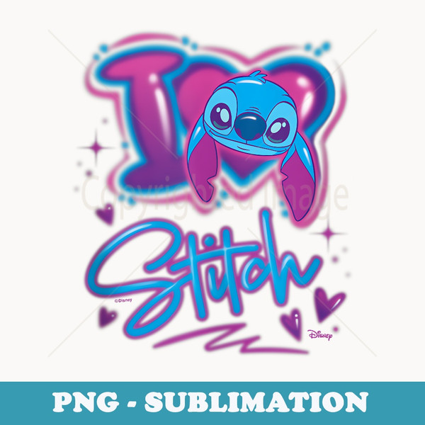 Lilo & Stitch - I Love Stitch Airbrush - Signature Sublimation PNG File