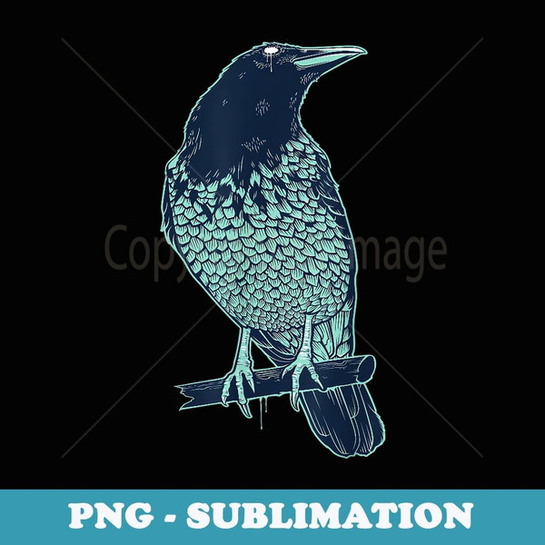 Colorful Raven Bird Illustration Graphic Art Outfit Crow - Special Edition Sublimation PNG File